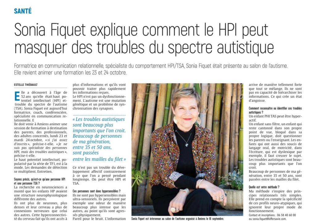 Sonia Fiquet dans le Courrier picard, découvrez l'article en ligne.